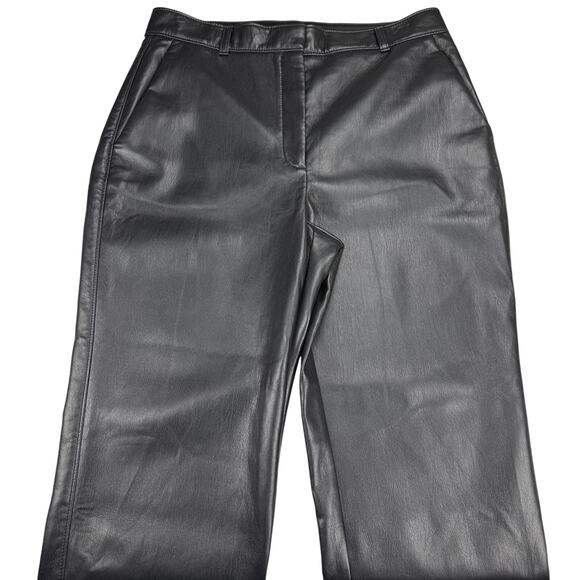 BABATON Aritzia Command Cropped Mid Rise Vegan Leather Pant Sz 00 Black - Picture 5 of 8
